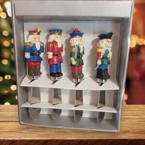 set of 4 cheese butter spreaders nutcrackers knives christmas holiday